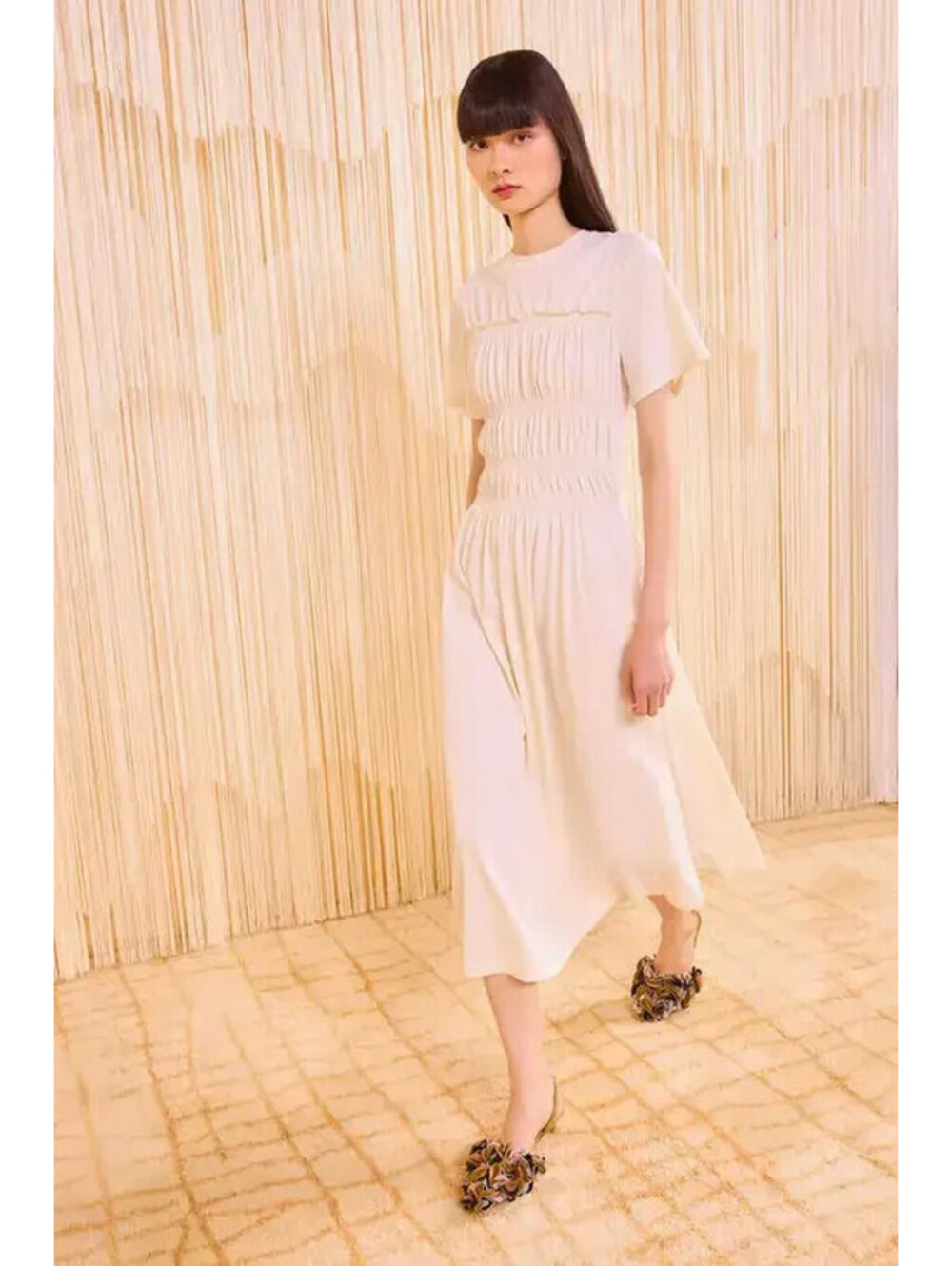 Ulla Johnson Georgie Smocked Cotton Dress, $620 NWT, Size Extra Large-#2630